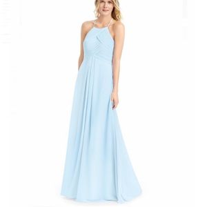Azazie Ginger light blue bridesmaid dress